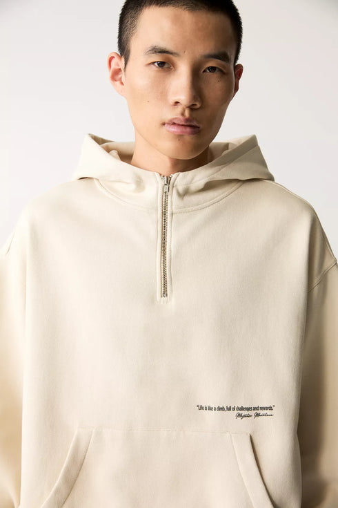 PULL & BEAR sand zip hoodie for men